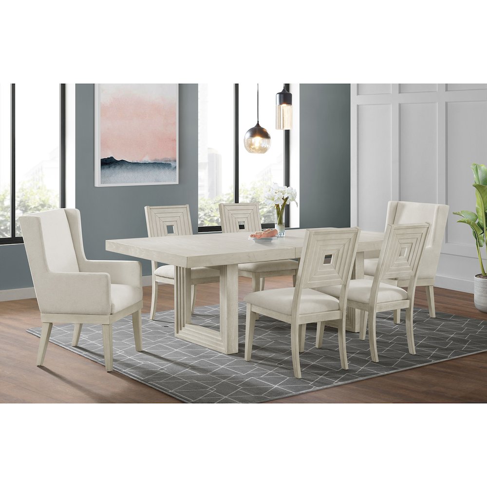 Rhiannon Dining Arm Chair in Antique White (2 Per Carton). Picture 3