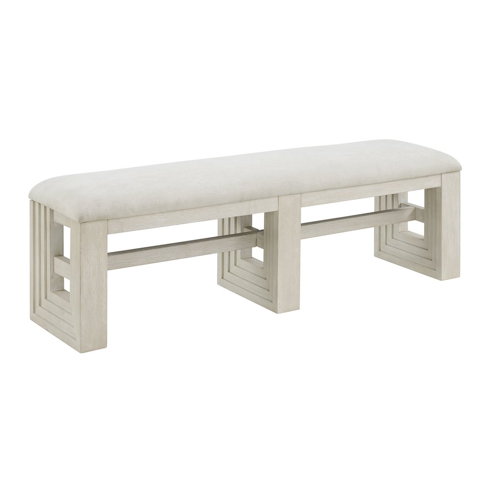 Rhiannon Dining Bench in Antique White. Picture 1