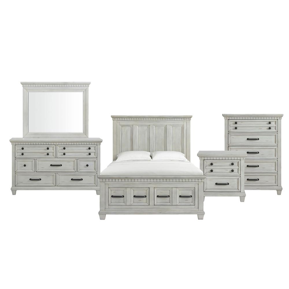 Windom Queen Storage Bed in Antique White. Picture 2
