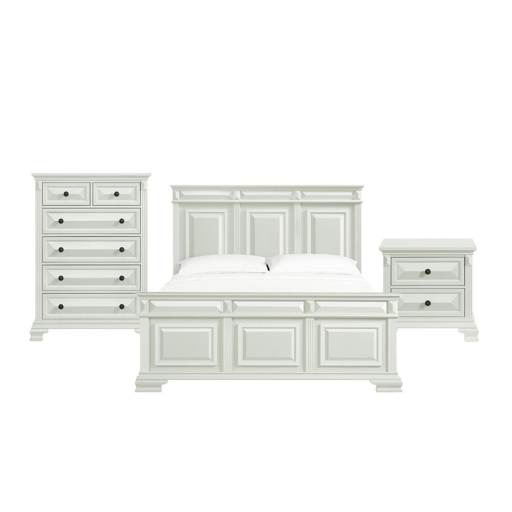 Sumner King Panel Bed in Antique White. Picture 1