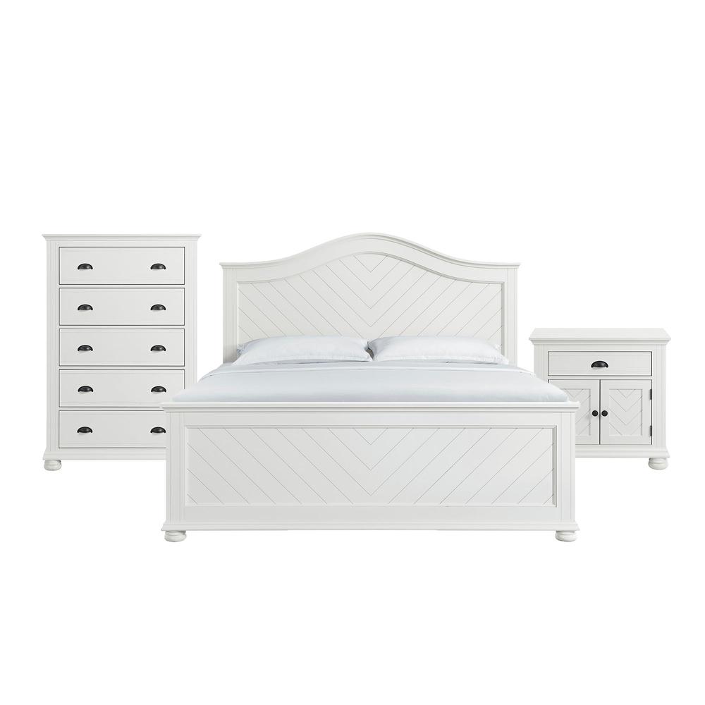 Conaughey King Panel Bed in White. Picture 1