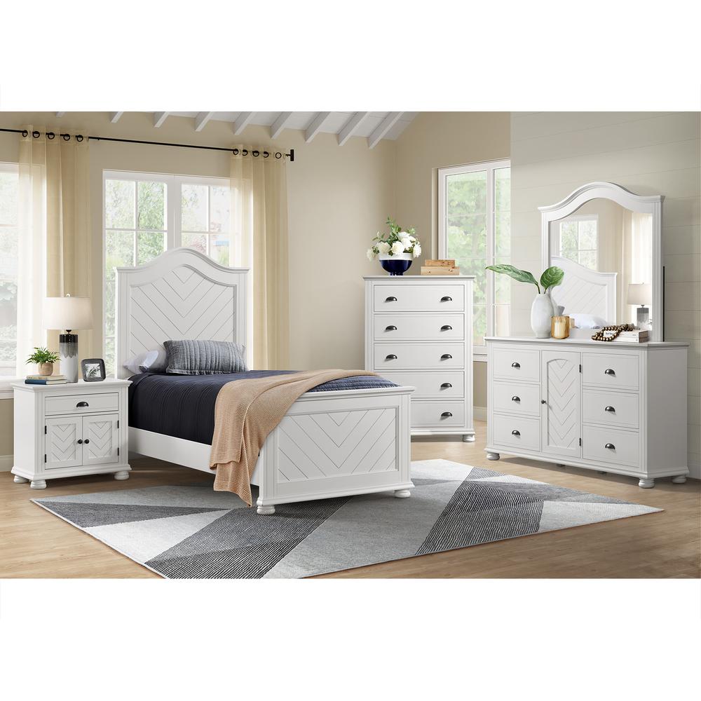 Conaughey  Twin Panel Bed in White. Picture 2