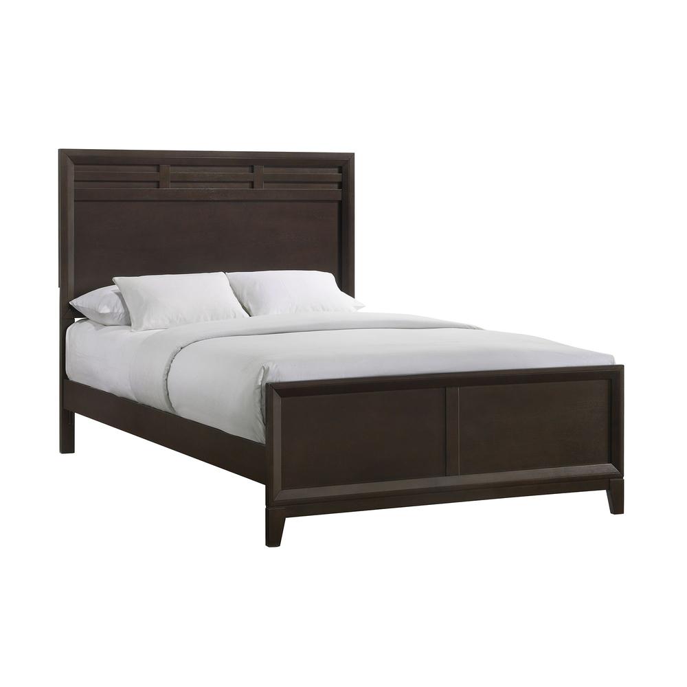 Warren Queen Panel Bed in Merlot. Picture 1