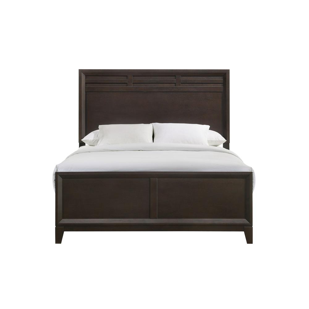 Warren Queen Panel Bed in Merlot. Picture 2
