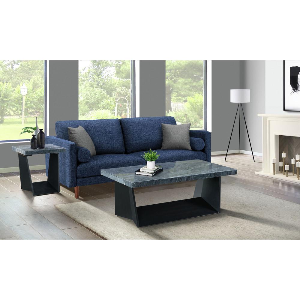 Tobias End Table with Dark Marble Top. Picture 2