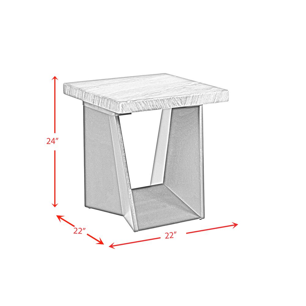 Tobias End Table with Dark Marble Top. Picture 3