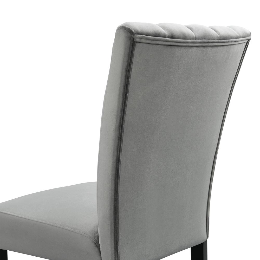 Odette Side Chair in Grey Velvet (2 Per Pack). Picture 8
