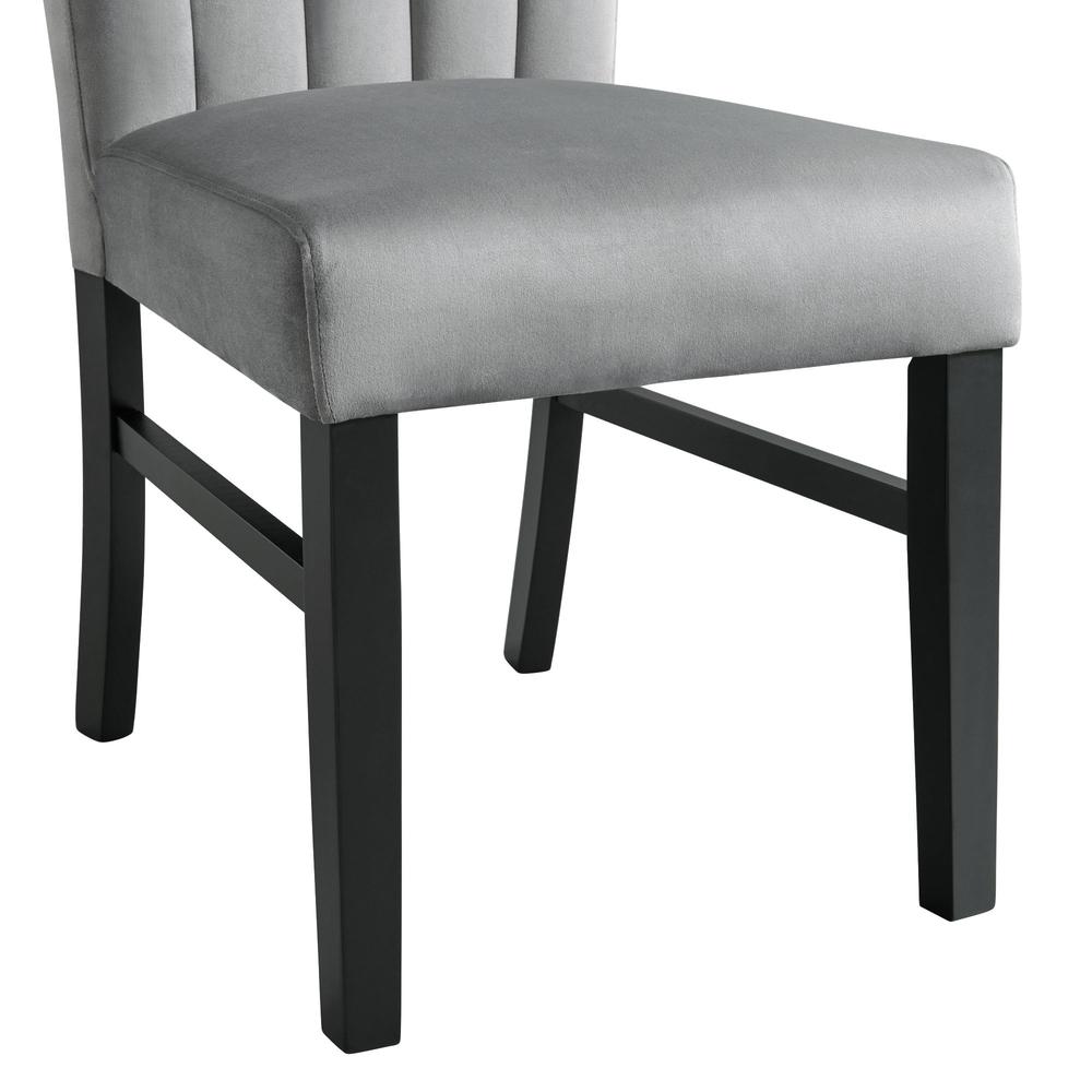 Odette Side Chair in Grey Velvet (2 Per Pack). Picture 9