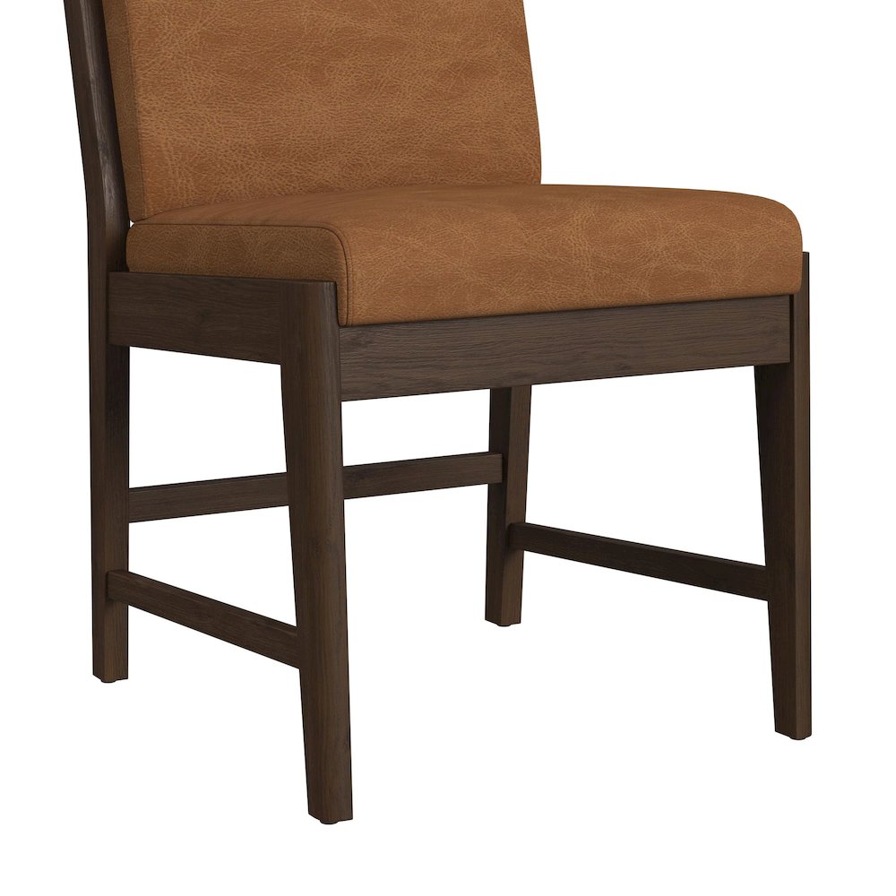 Perth 6PC Standard Height Dining Set in Brown-Table, Four PU Chairs & Bench. Picture 9