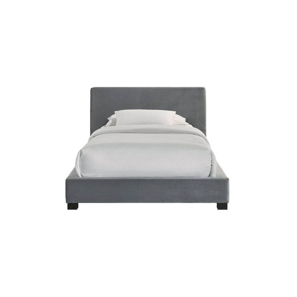Brookhaven Twin UPH Bed in Grey Velvet. Picture 3