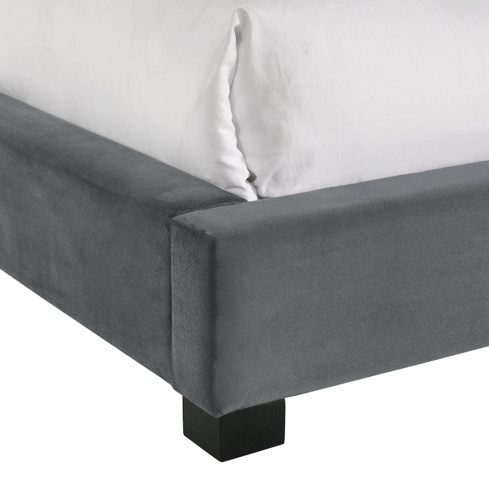 Brookhaven Twin UPH Bed in Grey Velvet. Picture 5