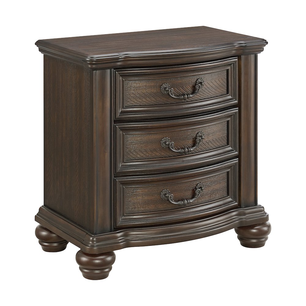 Brunswick 2-Drawer Nightstand with USB in Mahogany. Picture 1