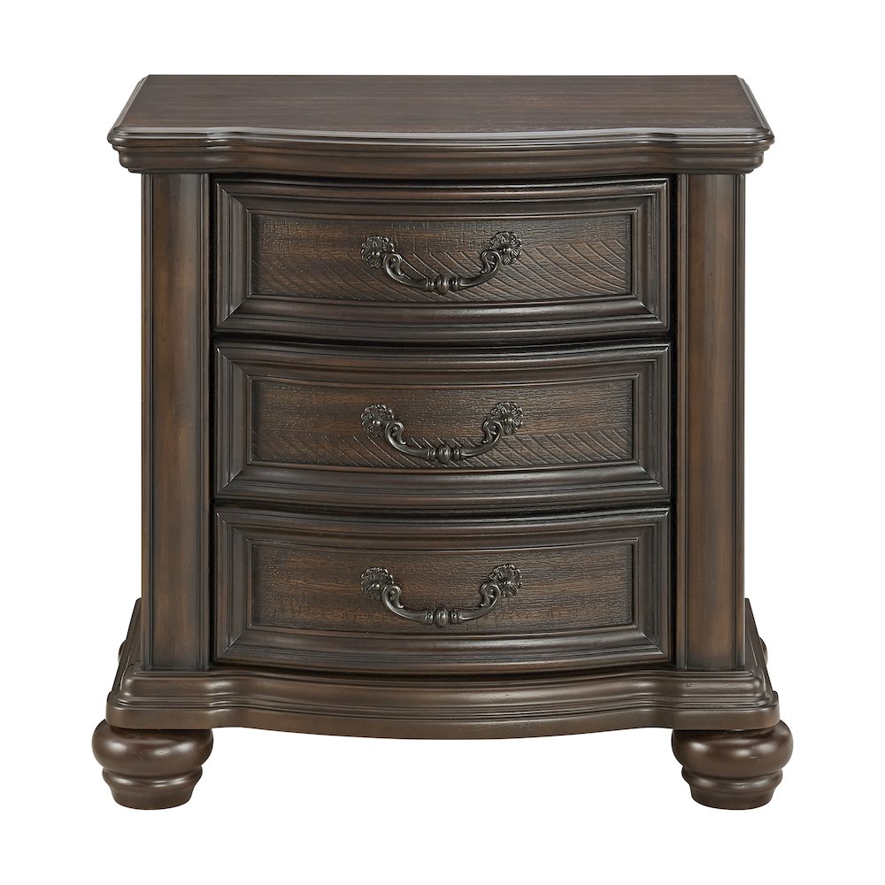Brunswick 2-Drawer Nightstand with USB in Mahogany. Picture 3