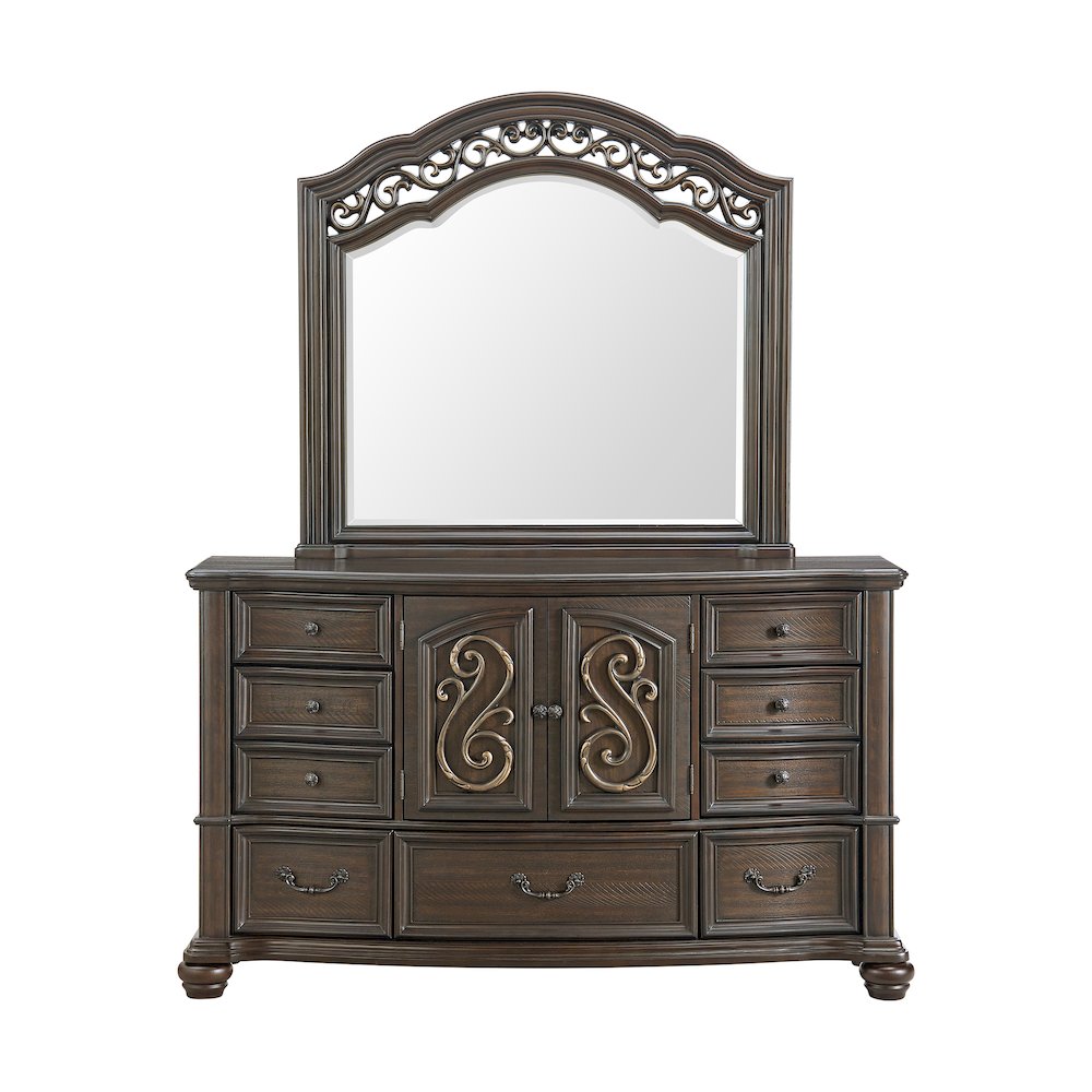 Brunswick Dresser and Mirror Set in Mahogany. Picture 3