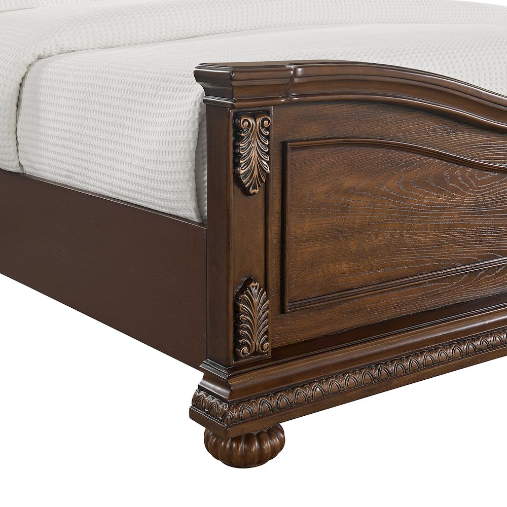 Concerto Queen UPH Bed with Black PU in Brown. Picture 7