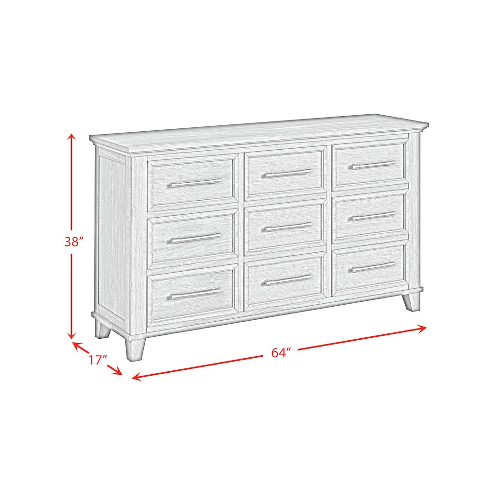 Henrik 9-Drawer Dresser in Ivory. Picture 8