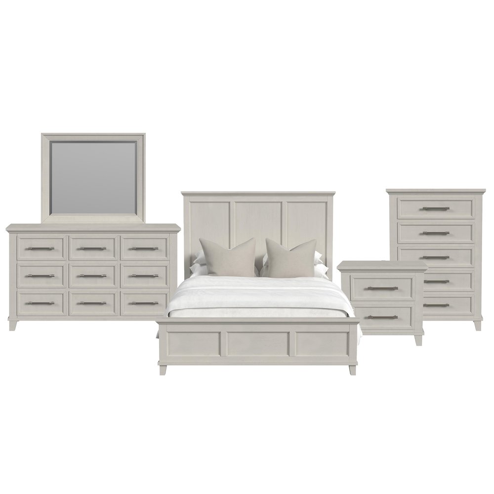 Canterbury Full Panel 5PC Bedroom Set in Ivory. Picture 1