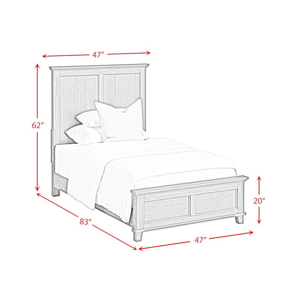 Canterbury Twin Panel 3PC Bedroom Set in Ivory. Picture 12