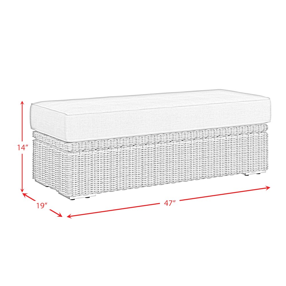 Carmona Ottoman - Natural and Olefin Beige. Picture 6