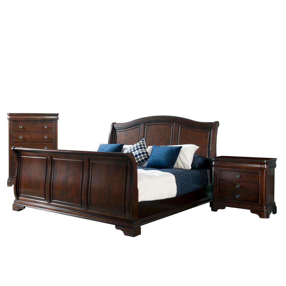 Conley Cherry Queen Sleigh Bed. Picture 48