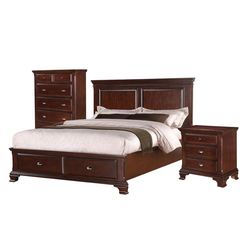 Brinley Cherry Queen Storage Bed. Picture 44