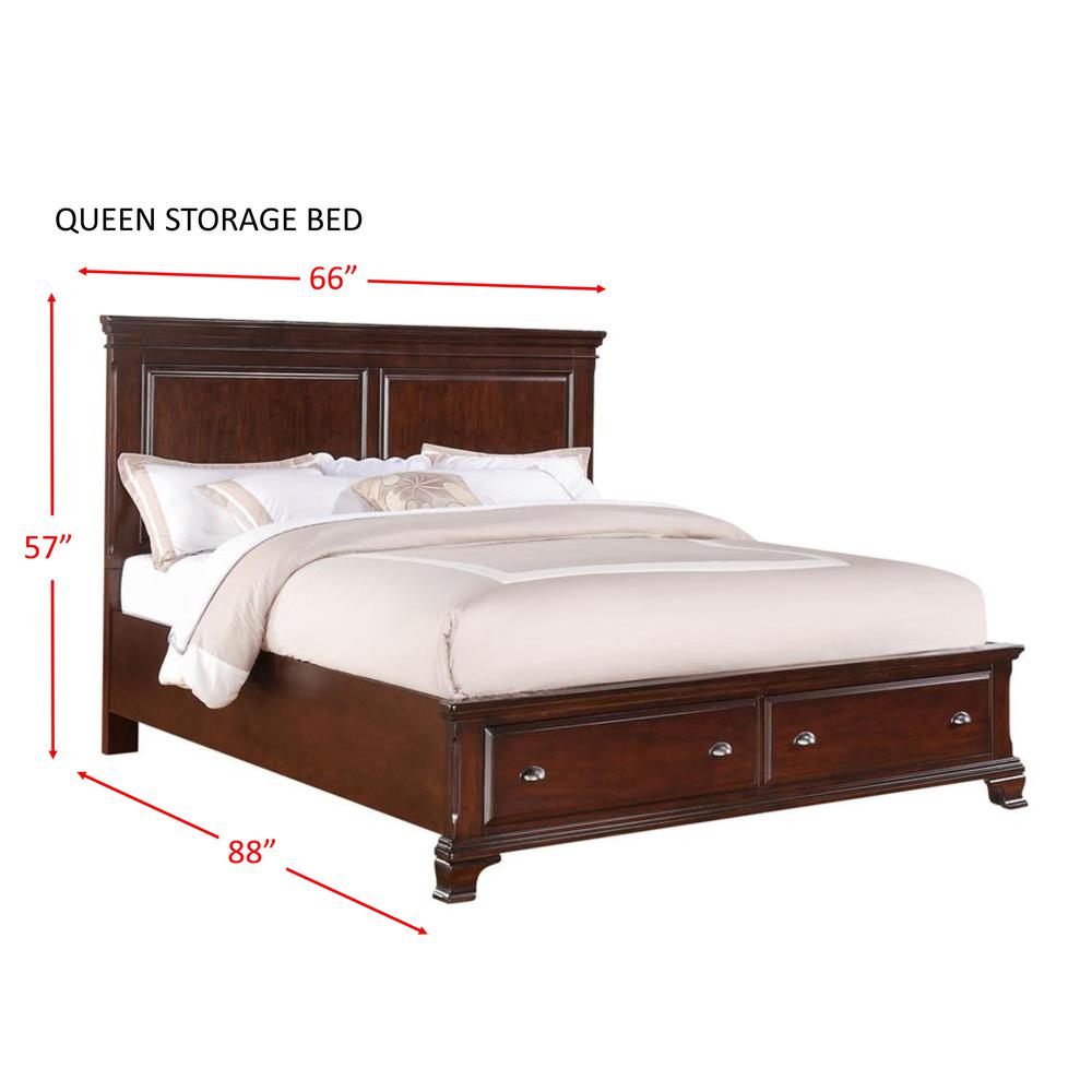 Brinley Cherry Queen Storage Bed. Picture 50