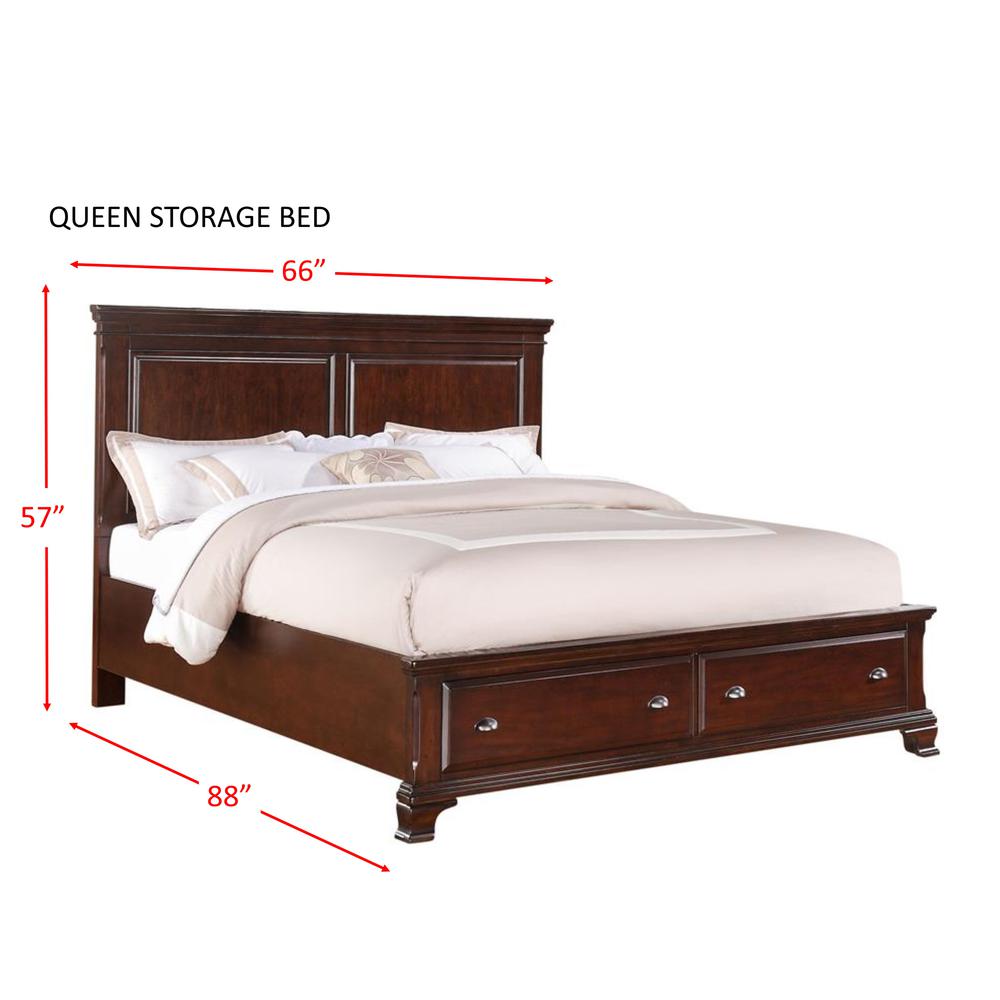Brinley Cherry Queen Storage Bed. Picture 59