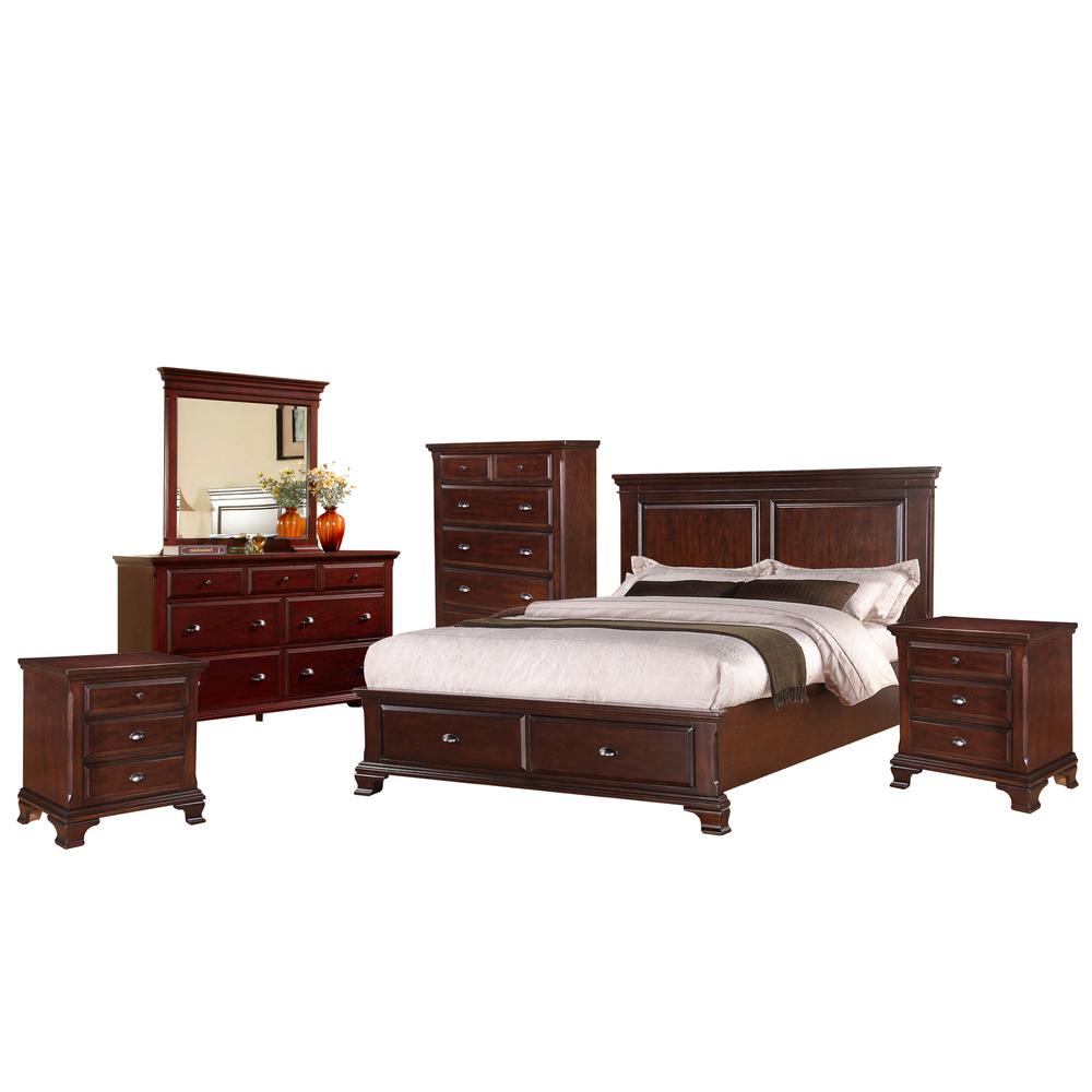 Brinley Cherry Queen Storage Bed. Picture 73