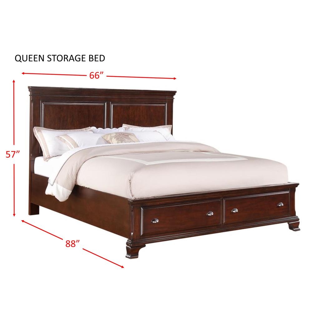 Brinley Cherry Queen Storage Bed. Picture 82