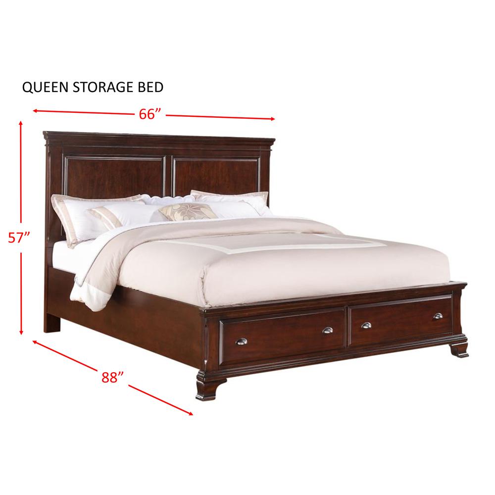 Brinley Cherry Queen Storage Bed. Picture 86