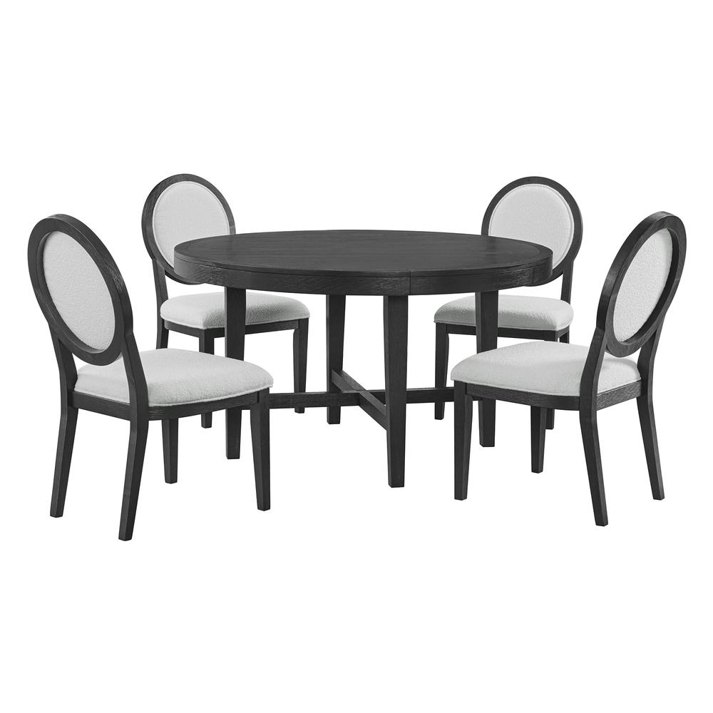 Armes Round Dining Table in Black. Picture 4