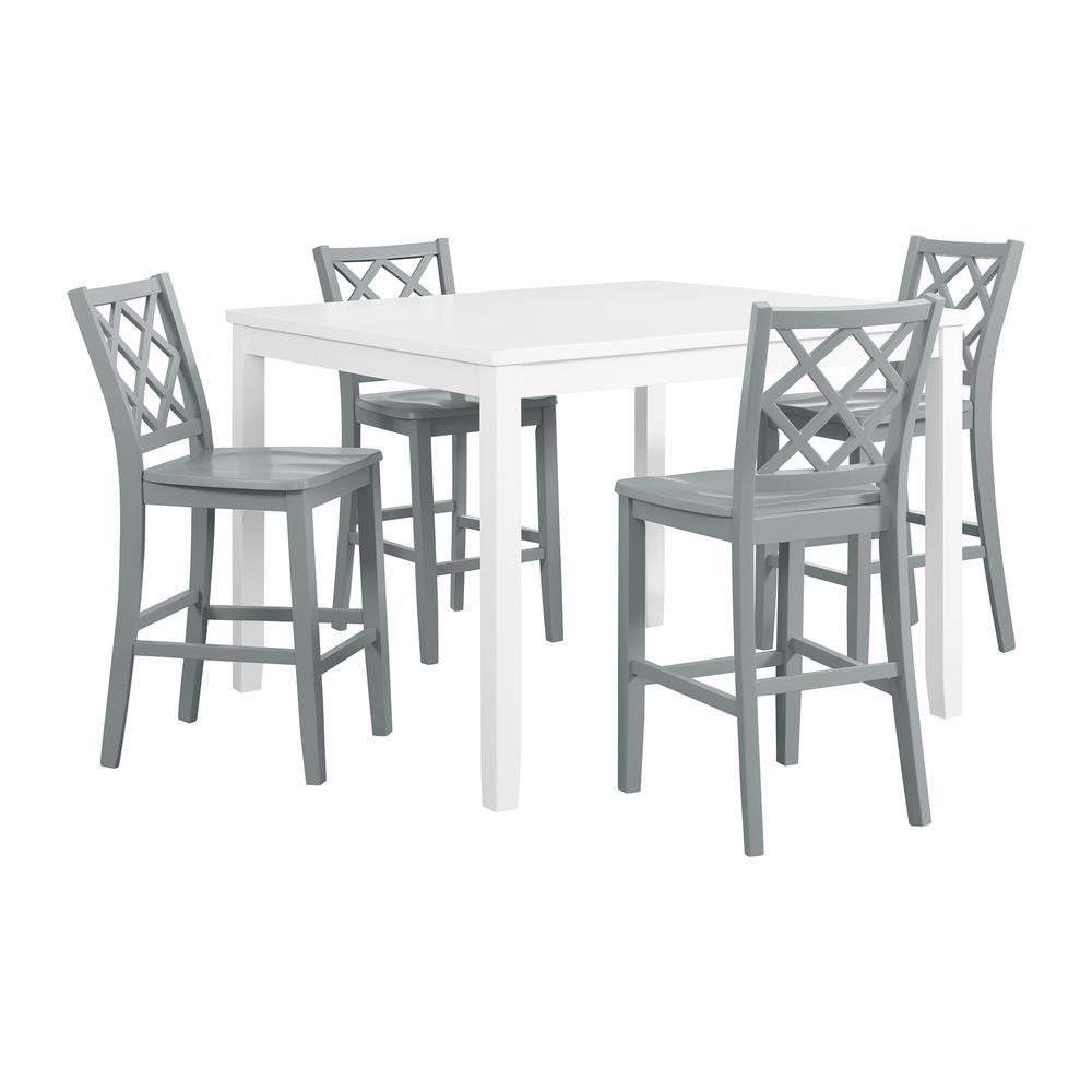 Conaughey Lattice Back Dining Side Chair in Grey (2 Per Carton). Picture 1