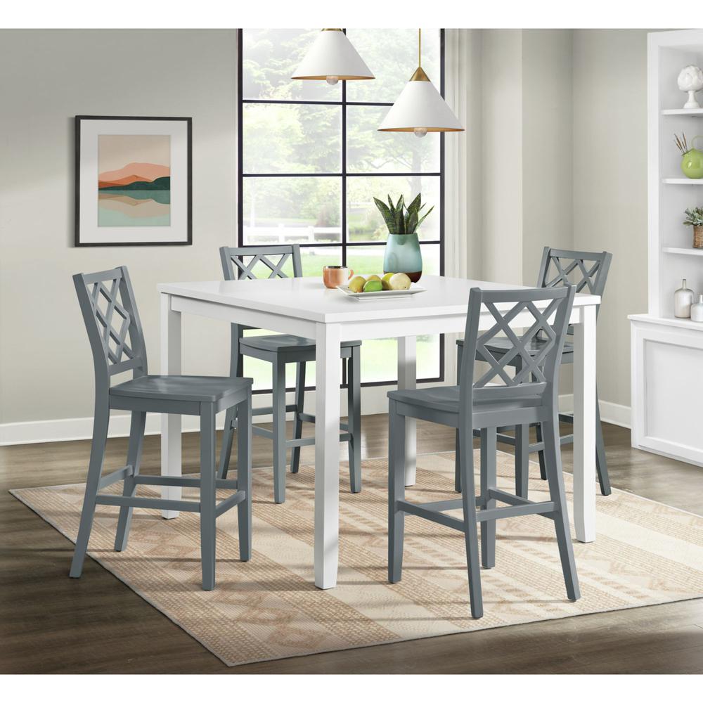 Conaughey Lattice Back Dining Side Chair in Grey (2 Per Carton). Picture 4