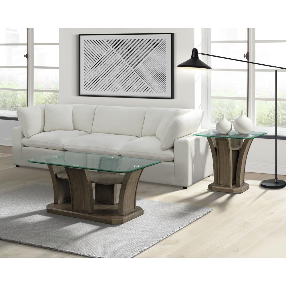 Simms Square End Table in Grey. Picture 2