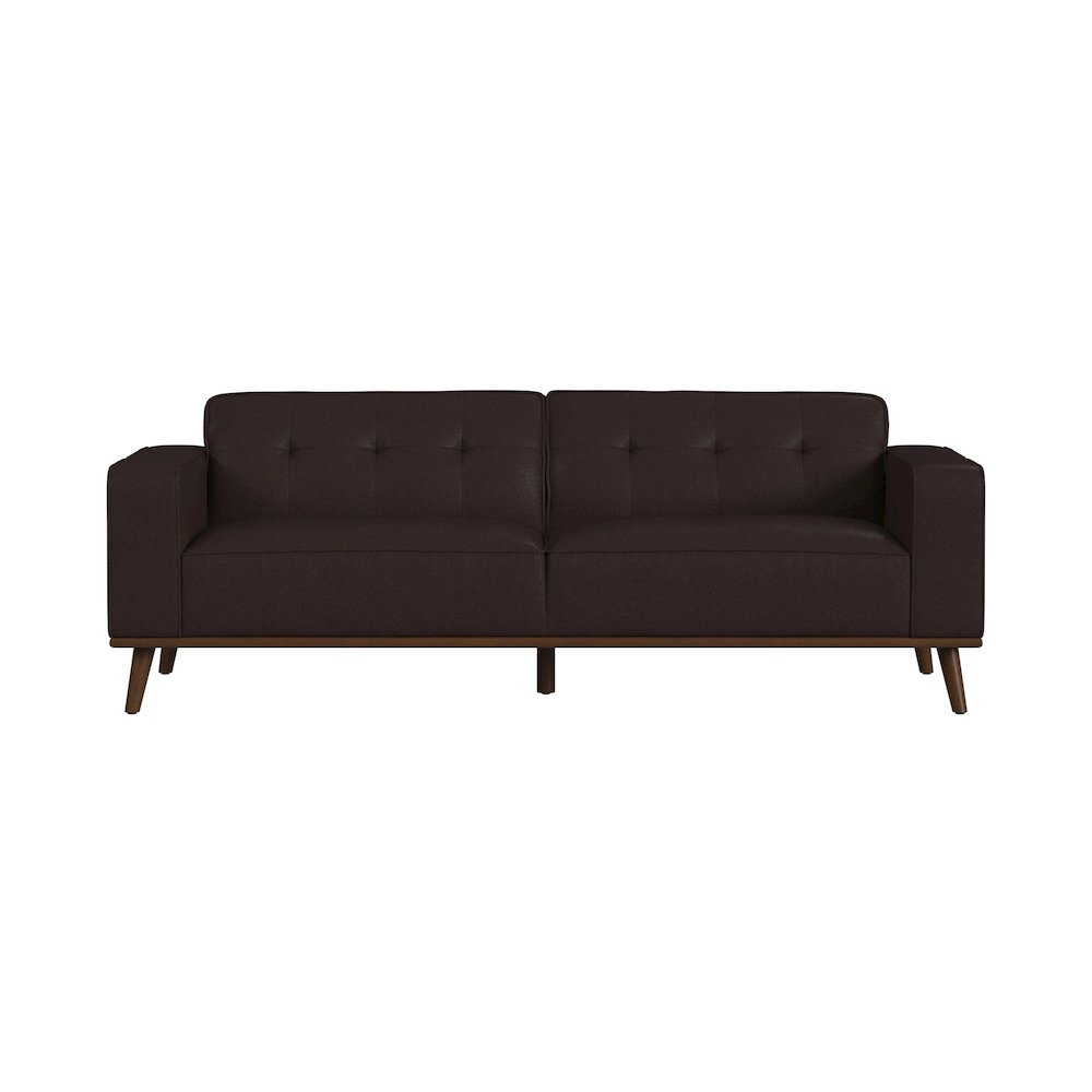 Destiny Sofa with Wood Front in Pebble Brown. Picture 3