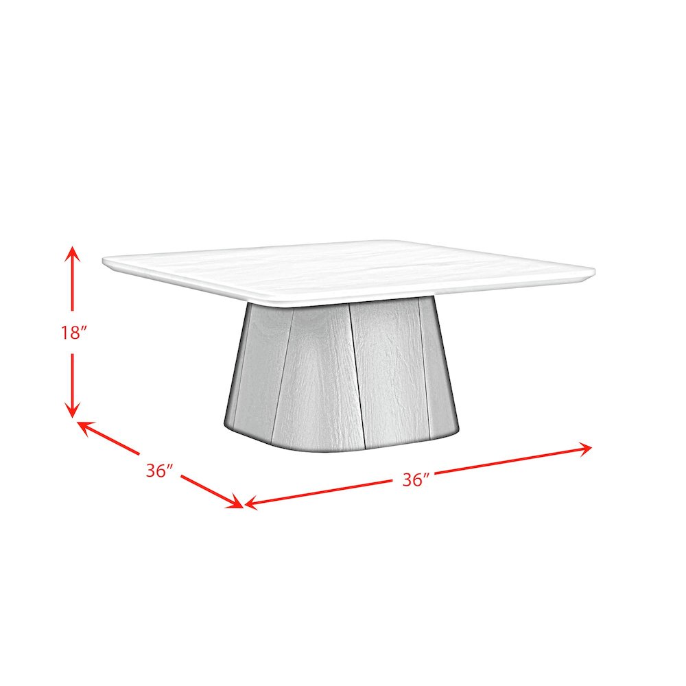 Yuri Coffee Table in White and Black. Picture 5