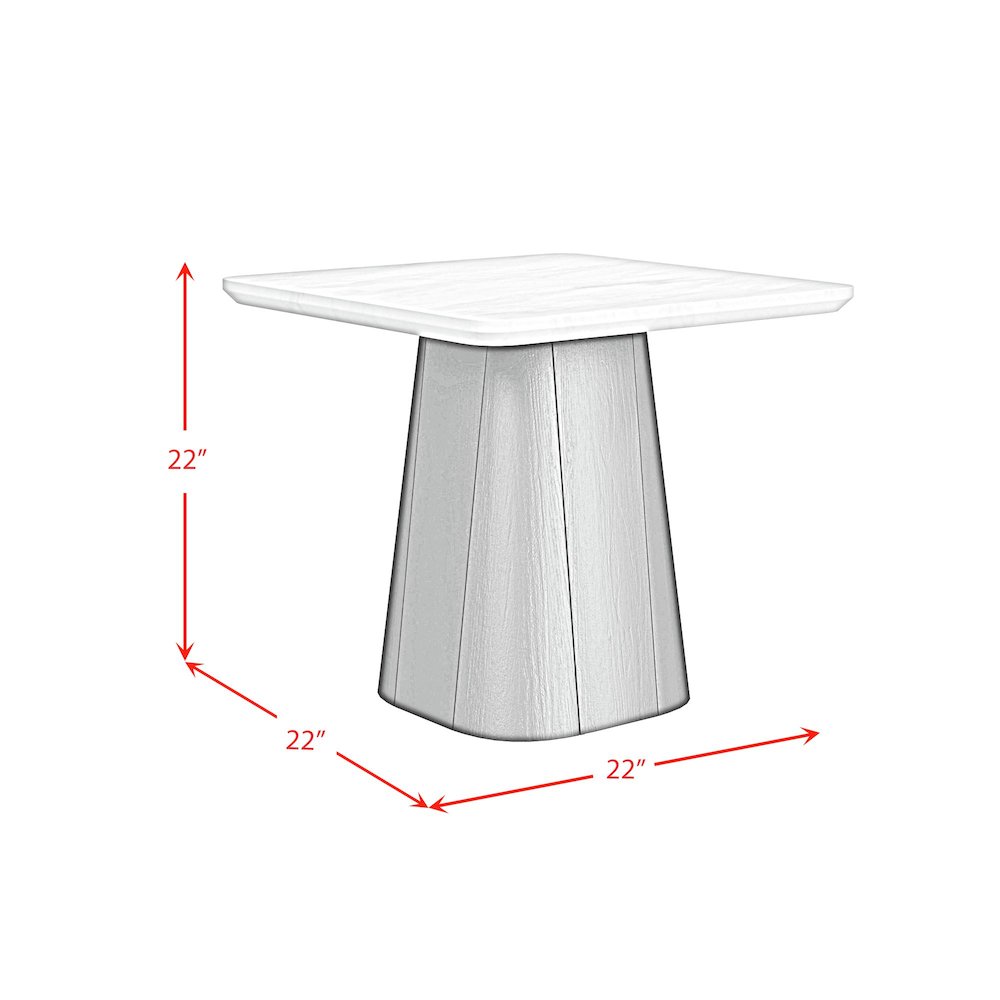 Yuri End Table in White and Black. Picture 5