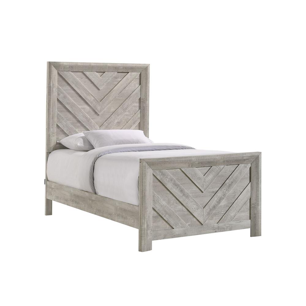 Keely Twin Panel Bed in White. Picture 3