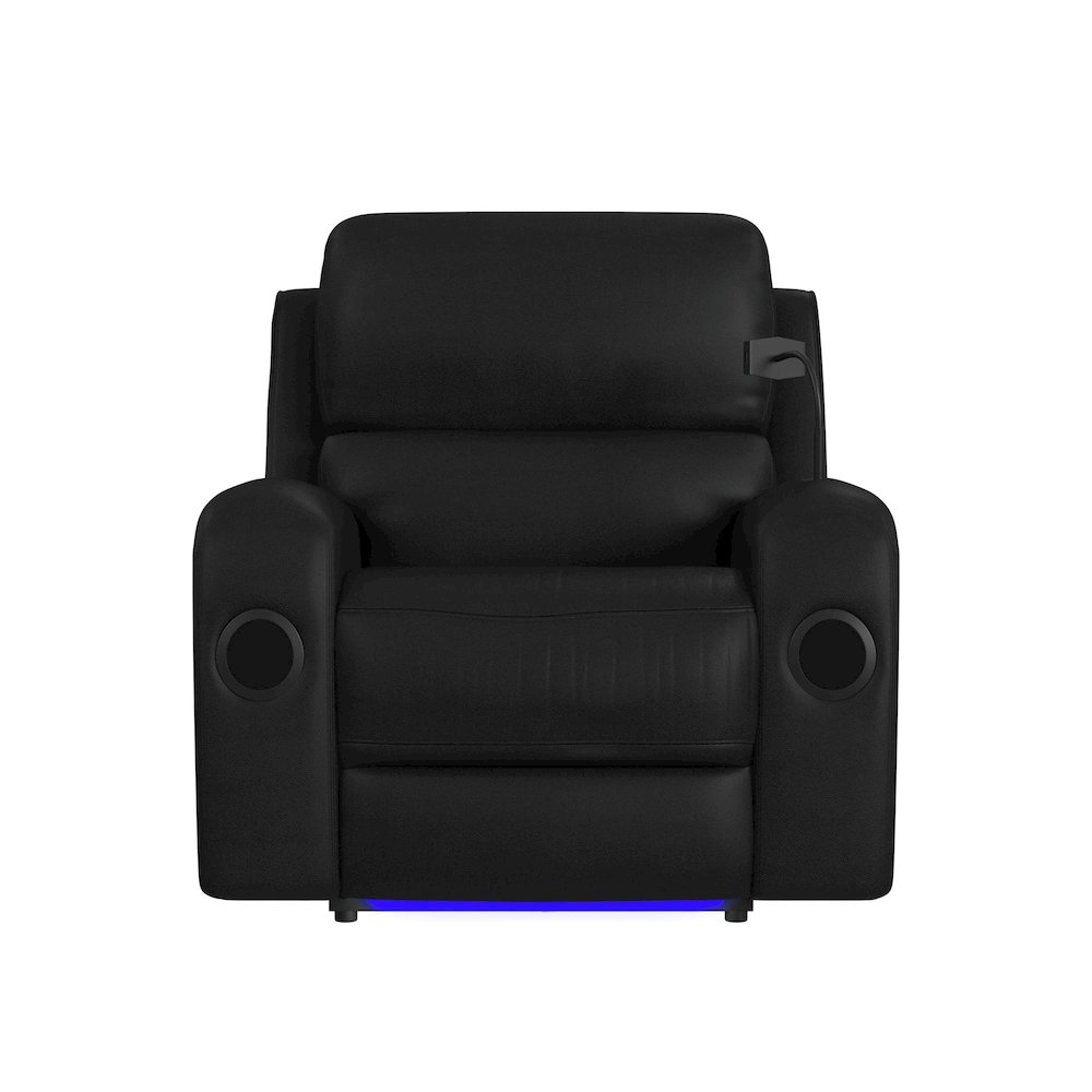 P3 Power Glider Recliner, Ipad holder, wireless charger, USB in Aline Black. Picture 3