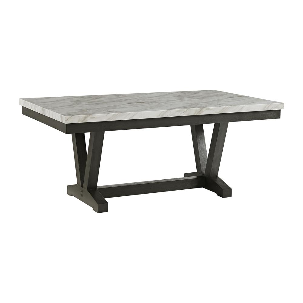 Eve 6PC Dining Set in Charcoal-Table, Four Chairs & Bench. Picture 2
