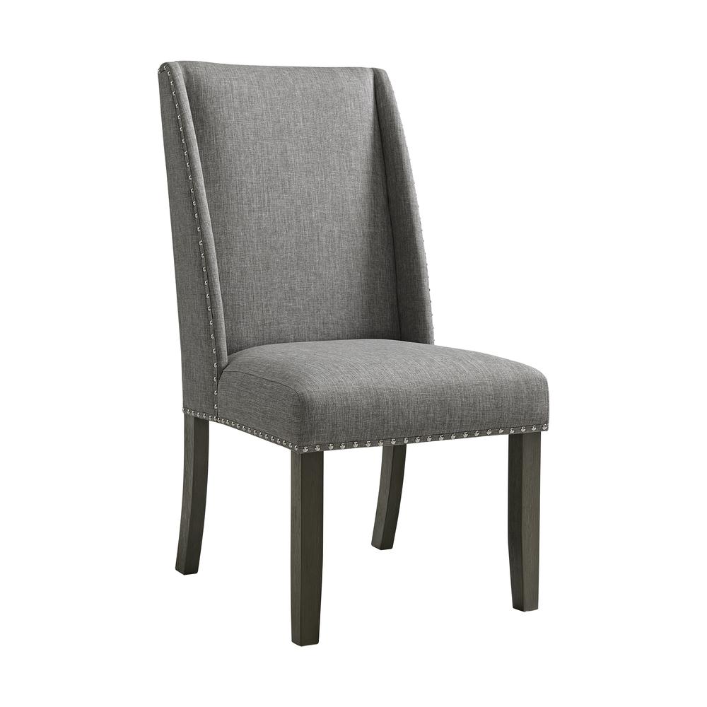 Eve 6PC Dining Set in Charcoal-Table, Four Chairs & Bench. Picture 3