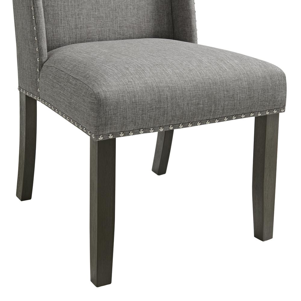 Eve 6PC Dining Set in Charcoal-Table, Four Chairs & Bench. Picture 11