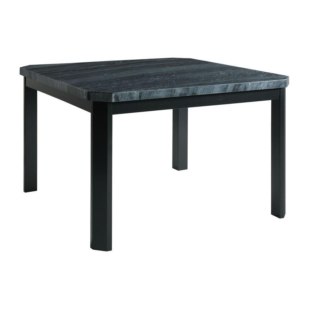 Celine Square 5PC Counter Dining Set- Table & Four Blue Velvet Chairs. Picture 3