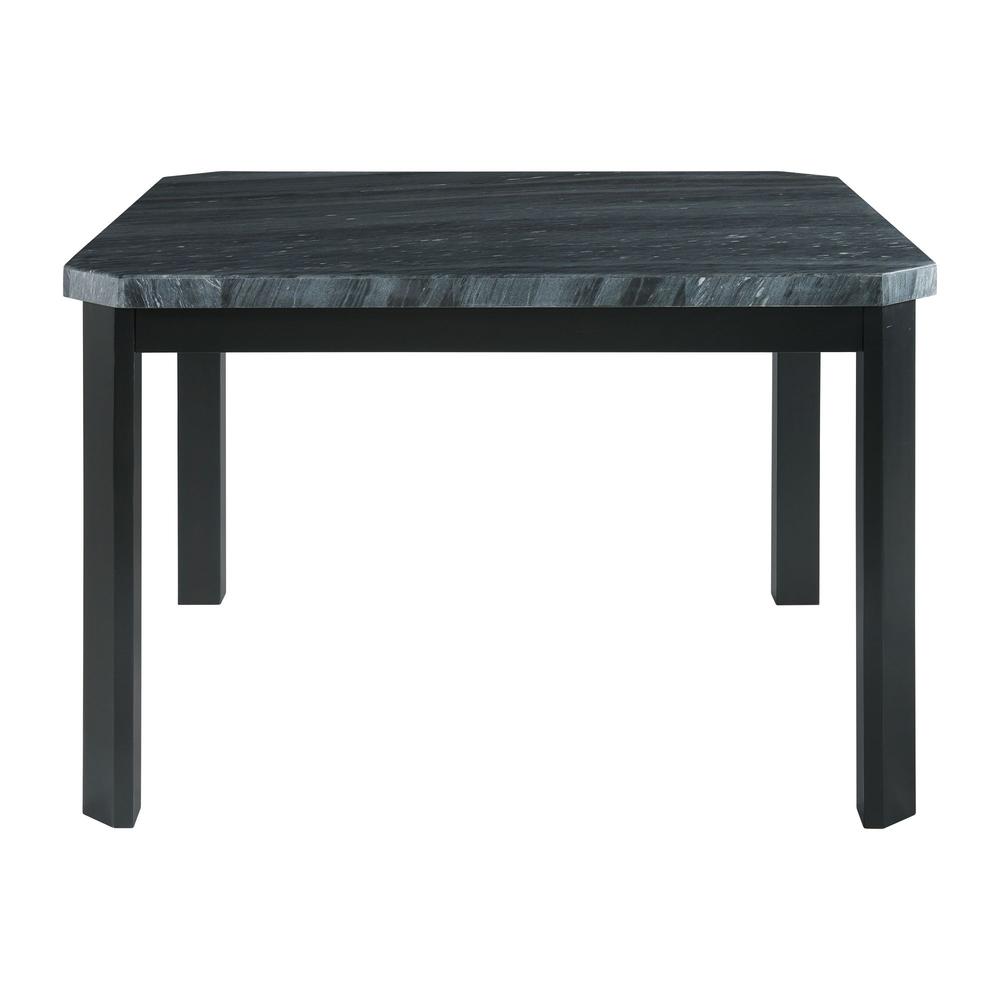Celine Square 5PC Counter Dining Set- Table & Four Blue Velvet Chairs. Picture 4