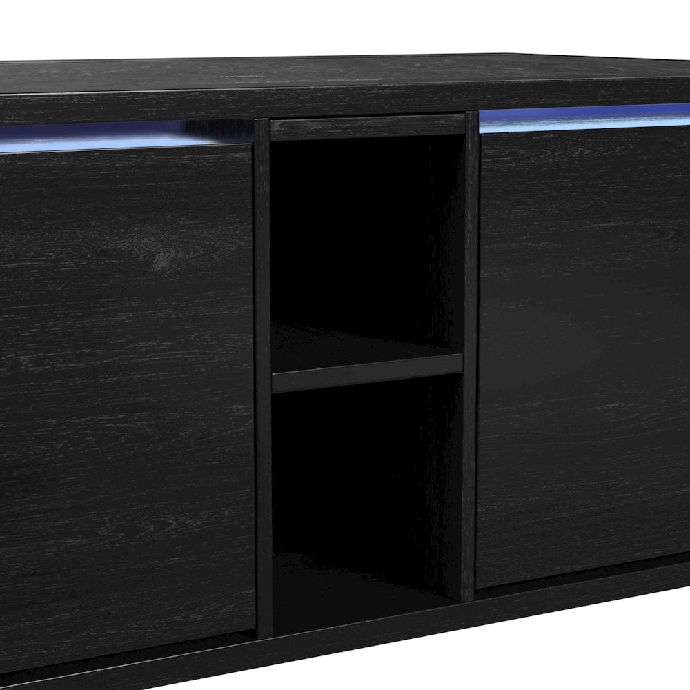 2PC Smart Occasional Table Set in Black- Coffee Table & Square End Table. Picture 7