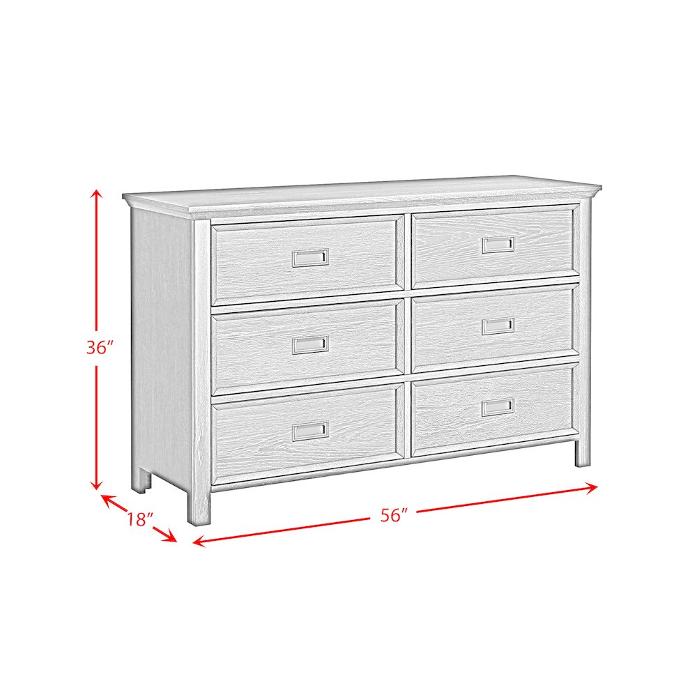Hampton Kids 6-Drawer Dresser in Charcoal. Picture 8