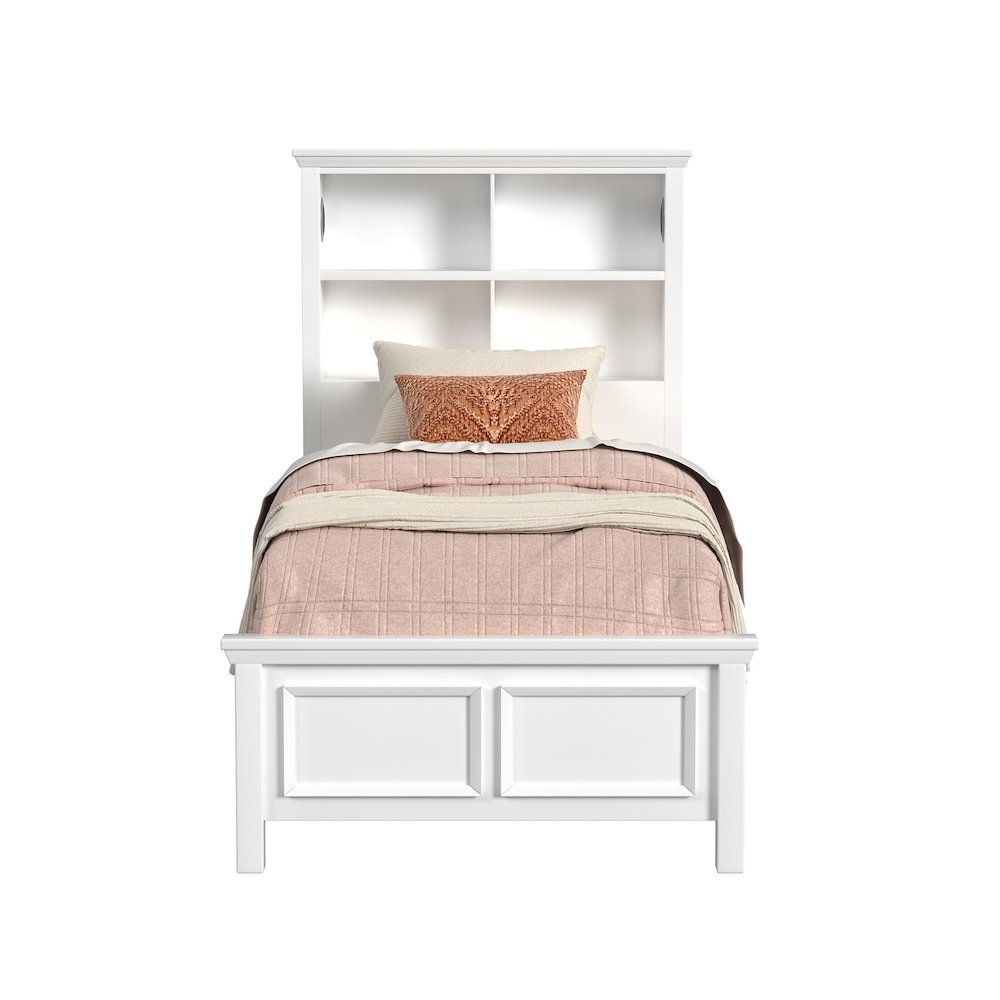 Hampton Kids Twin Bookcase Bed in White. Picture 3