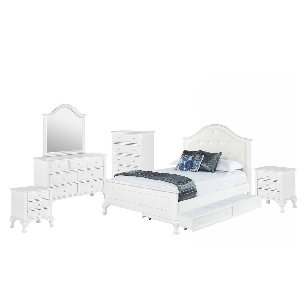 Jenna Full Panel w/ Trundle 6PC Bedroom Set. Picture 11