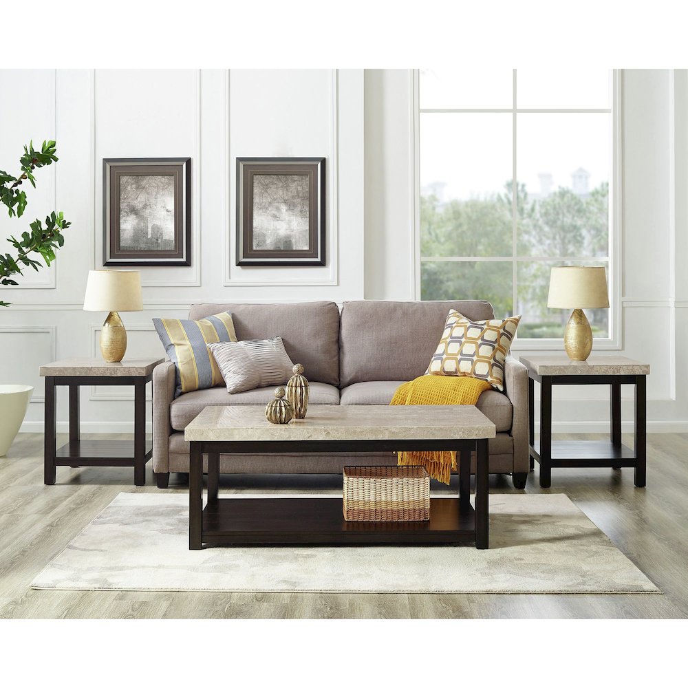 The Caleb Coffee Table with Marble Top. Picture 7