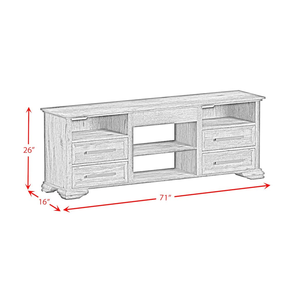 Hyde 71'' TV Console without Fireplace Insert in Charcoal. Picture 9